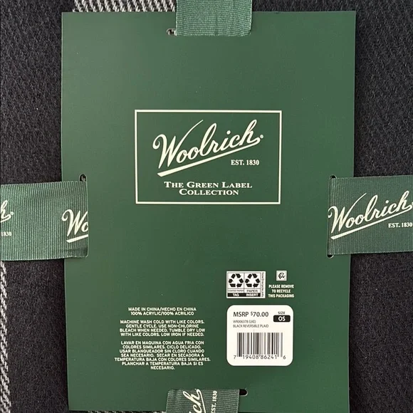 Woolrich Black and Gray Cape Blanket Wrap - Picture 2 of 3